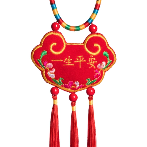 Детский защитный амулет ручной работы, сувенир, замок долголетия, с вышивкой