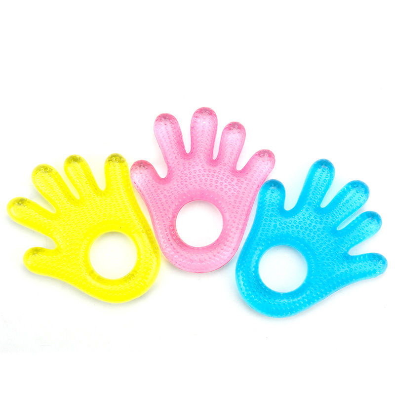 Newborn baby molar stick anti-eating hand palm water injection teether baby food grade bite 3 toys 4 months