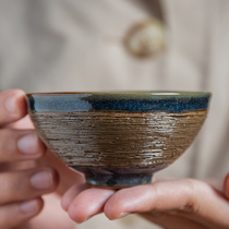 Kiln Change Tianmu Glaze Tea Cup Japanese Handmade Coarse Ceramic Master Cup Ceramic Household Single Cup Tea Ware Tea Cup Single