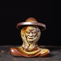 Antique firewood creative tea leak Kung Fu tea set filter group accessories ceramic tea pet household tea filter tea water separation