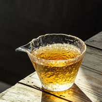 Japanese handmade glass justice cup frosted sancai cover bowl tea cup heat-resistant large transparent tea sea filter tea dividing device