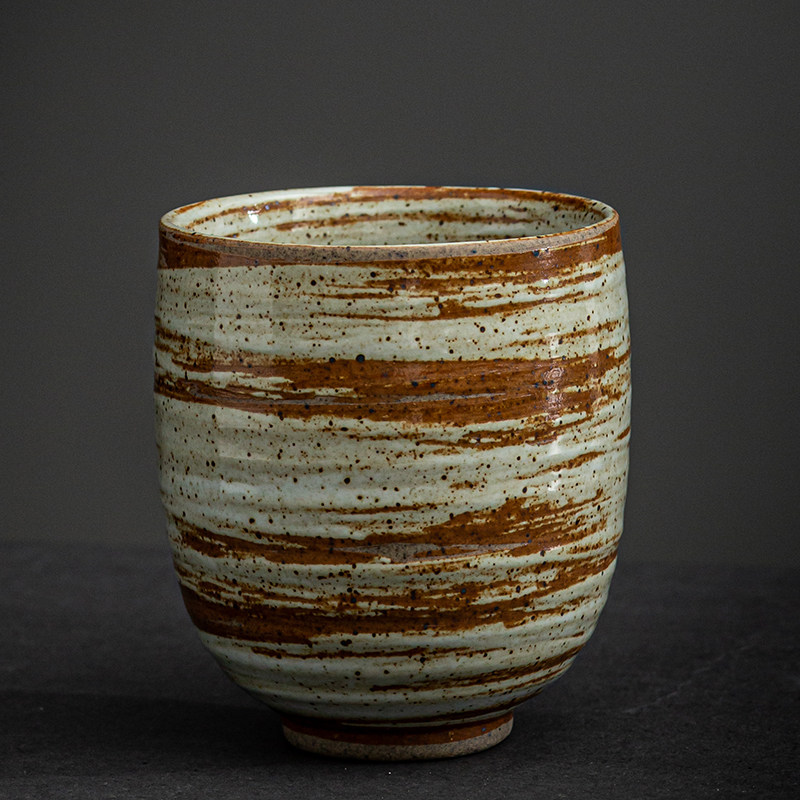 Japanese retro style ceramic master cup rough pottery kung fu tea set household single cup kiln change tea cup large capacity tea cup