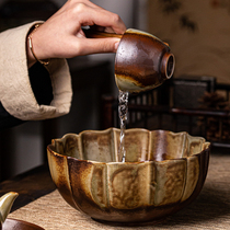 Antique wood-fired large tea dishwashing waste water tank ceramic water cup washing Japanese kung fu tea set pen washing tea residue water