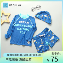 South Korean Boy Swimsuit Boy split long sleeve swimsuit small middle large child sun protection speed dry beach surf suit