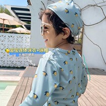 Child bathing suit boy ins conjoined sunscreen quick dry swimsuit baby toddler baby boy beach surf