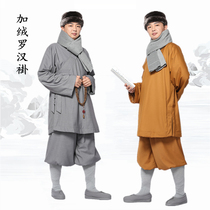 Male and female monks in winter velvet warm thickened long and short coat Monk clothing quilted jacket and cotton monk clothing Cotton coat Arhat coat suit