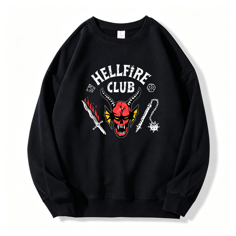 Stranger Things Style Long-Sleeved Sweatshirt Hellfire Club Crewneck Jacket Top Unisex Cosplay Clothing Winter