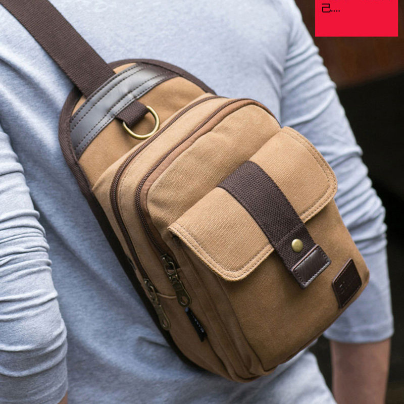 Men's canvas bag Han tide casual bag pupil chest bag Oxford shoulder bag male bag