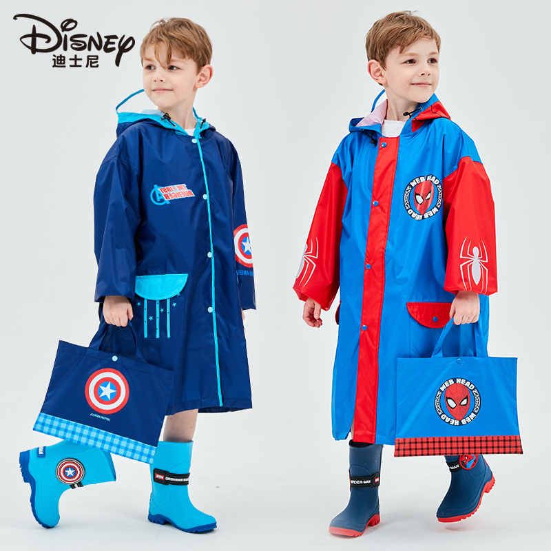 Disney Marvel Spider-Man Kidsren's Raincoat for Boys 2025 New Style Primary School Students Kindergarten Boys Baby Poncho