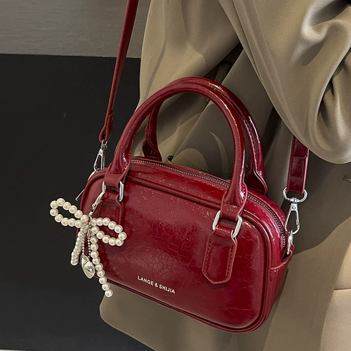 Бордовая небольшая сумка, летняя сумка через плечо, портативная подушка