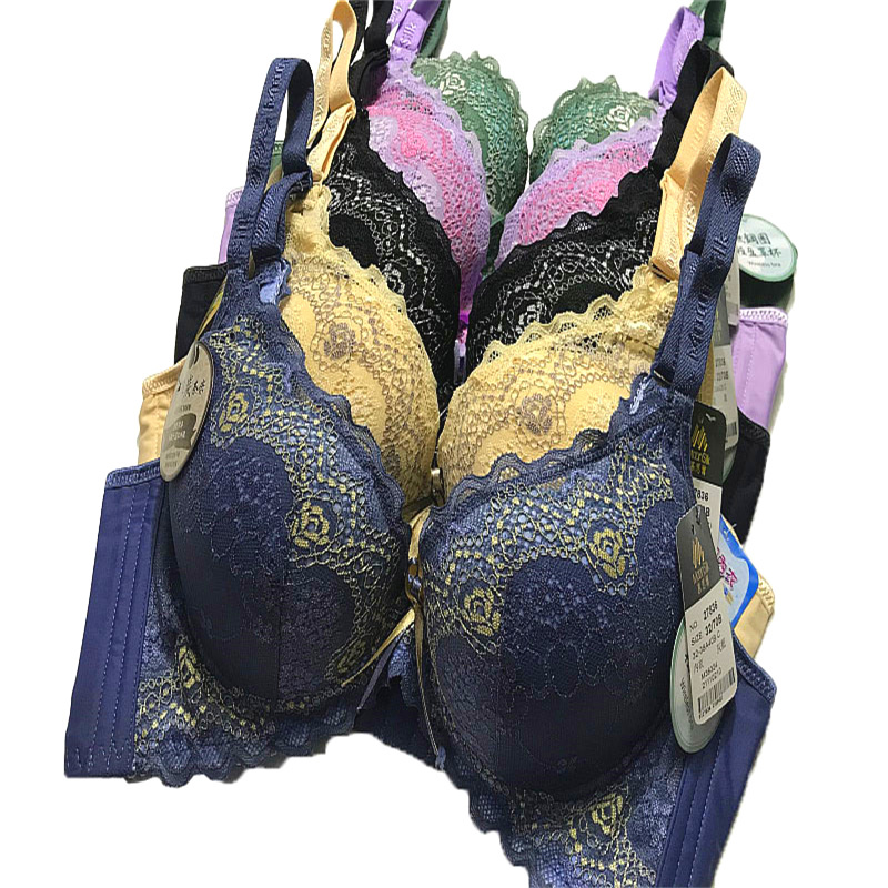 Taiwan Mousse Bra Women's Underwear Wireless Comfortable Skin-Friendly Breathable Beautiful Back Thin Cup B Cup Foreign Trade Lace