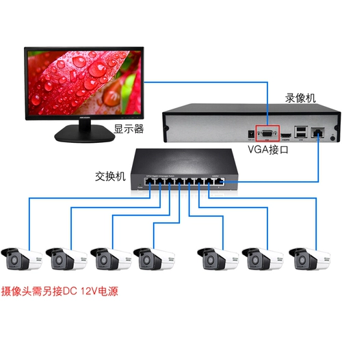 Сеть Hikvision Network POE Мониторинг жесткого диска видеоректором 4 8 H265 Мониторинг хост DS-7804N-F1/4P