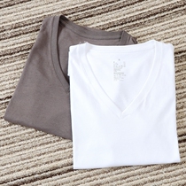 Clearance unprinted womens short-sleeved T-shirt womens thin cotton solid color base shirt V-collar slim fit inside day single 3349