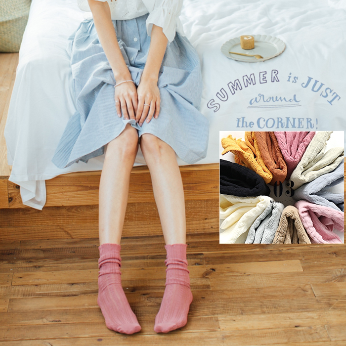 Socks Woman Bubble Socks Stocking Spring Summer Thin hollow mesh College Wind Silo Socks Twist with a short A1826