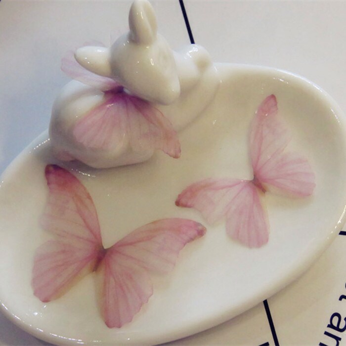 Recommend dreamy ice cream baby pink simulation tulle butterfly wings diy handmade earrings jewelry accessories materials