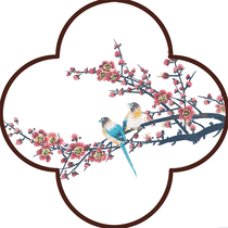 Customized translucent gauze simulated silk double-sided embroidery Suzhou embroidery single-sided embroidery background wall cloth winter plum blossoms to welcome the Spring Festival
