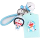 Doraemon Mũ bảo hiểm Jingle Keychain Chủ thẻ Phim hoạt hình Cặp đôi Chuông xe Mặt dây chuyền Túi dễ thương Treo đồ trang sức - Vòng đeo tay Cuff