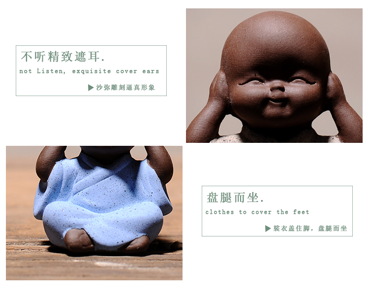 Trang trí sân vườn gốm sứ màu tím cát thủ công sáng tạo đồ trang trí nhỏ dễ thương Zen nhỏ tu sĩ hoa thịt những đồ vật trang trí phòng khách