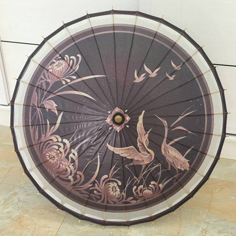 Ancient wind props waterproof long handle umbrella retro prop umbrella autumn JiCOS oil paper umbrella Classical craftsmanship umbrella