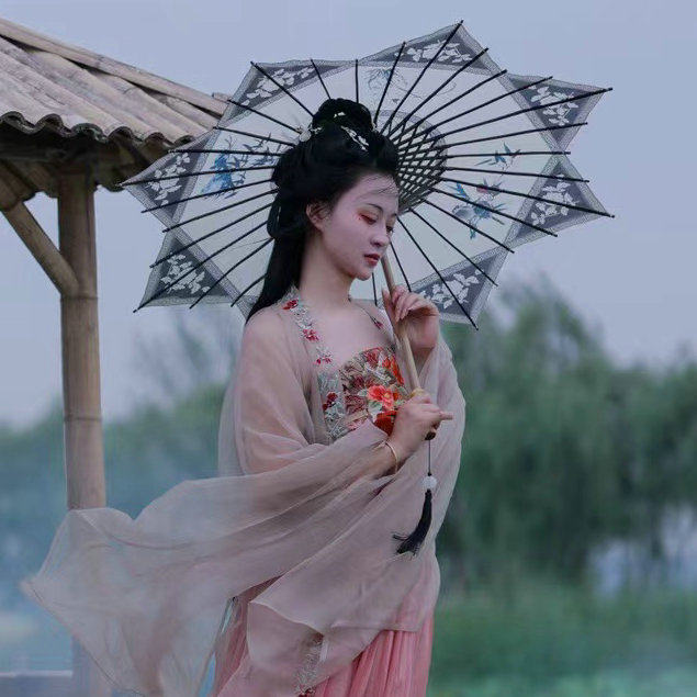 Come to map custom octagonal intangible cultural heritage handicraft tung oil paper umbrella Hanfu photography wedding dance decoration rain or shine umbrella