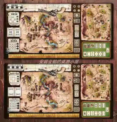 (Annie board game) Western legend board game with expanded public panel playmat