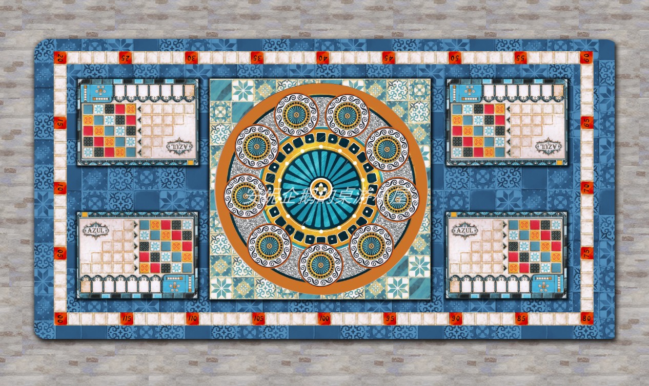 (Anne Board Game)Azul Tile Story board game pad playmat
