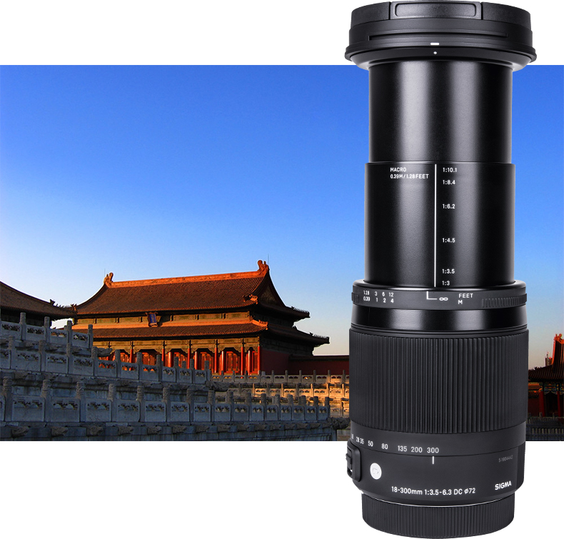 sigma / Sigma 18-300mm F3.5-6.3 OS ổn định hình ảnh SLR góc rộng ống kính macro siêu tele - Máy ảnh SLR ống kính máy ảnh canon