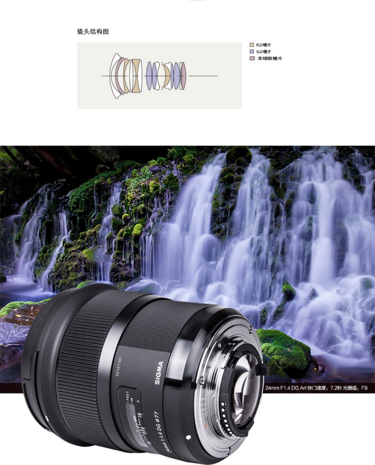 Sigma Sigma 24mm F1.4 Art full-frame SLR vi máy ảnh duy nhất tập trung cố định Canon Nikon miệng E - Máy ảnh SLR len góc rộng canon