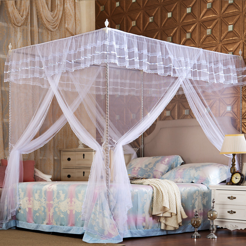 White Palace mosquito nets triple door floor home square encryption 1 2 1 5 1 8m2 rice bed Wenledger mosquito net