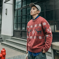 BDCT tự chế retro áo len cổ tròn Nhật Bản tuyết nam cổ điển 2018 áo len cổ lọ mùa đông mới shop quần áo nam