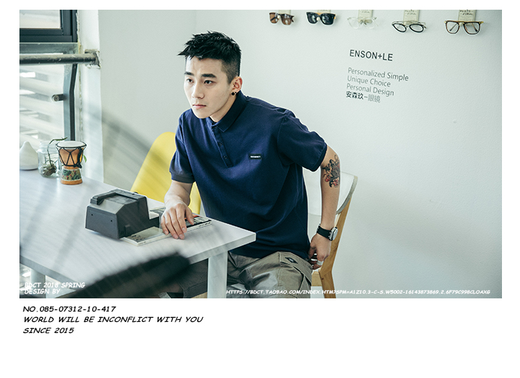BDCT tự làm đơn giản ghi nhãn áo sơ mi POLO nam ngắn tay 2018 mới Hồng Kông phong cách thời trang áo thun cotton cổ áo áo thun nam có cổ
