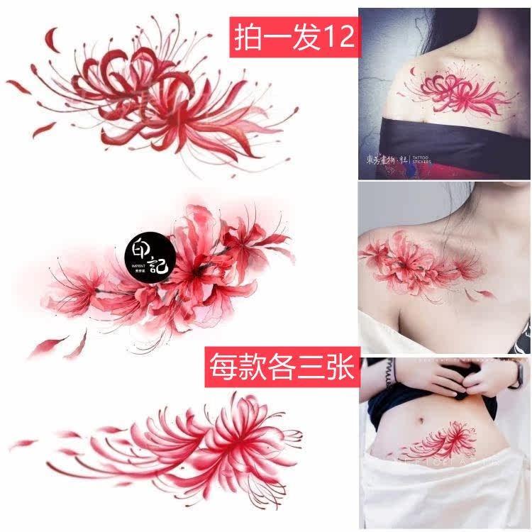 Peer tattoo attached to Manzhusha Waterproof Large Korean Waterproof Little Fresh Sexy Clock Bone Small Ceiling Arm