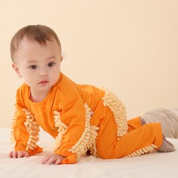 One-Year-Old Baby Crawling Clothes Summer Mop Crawling Suit Infant Kids Mop Man Clothes Mop Knee Pads Spring and Autumn