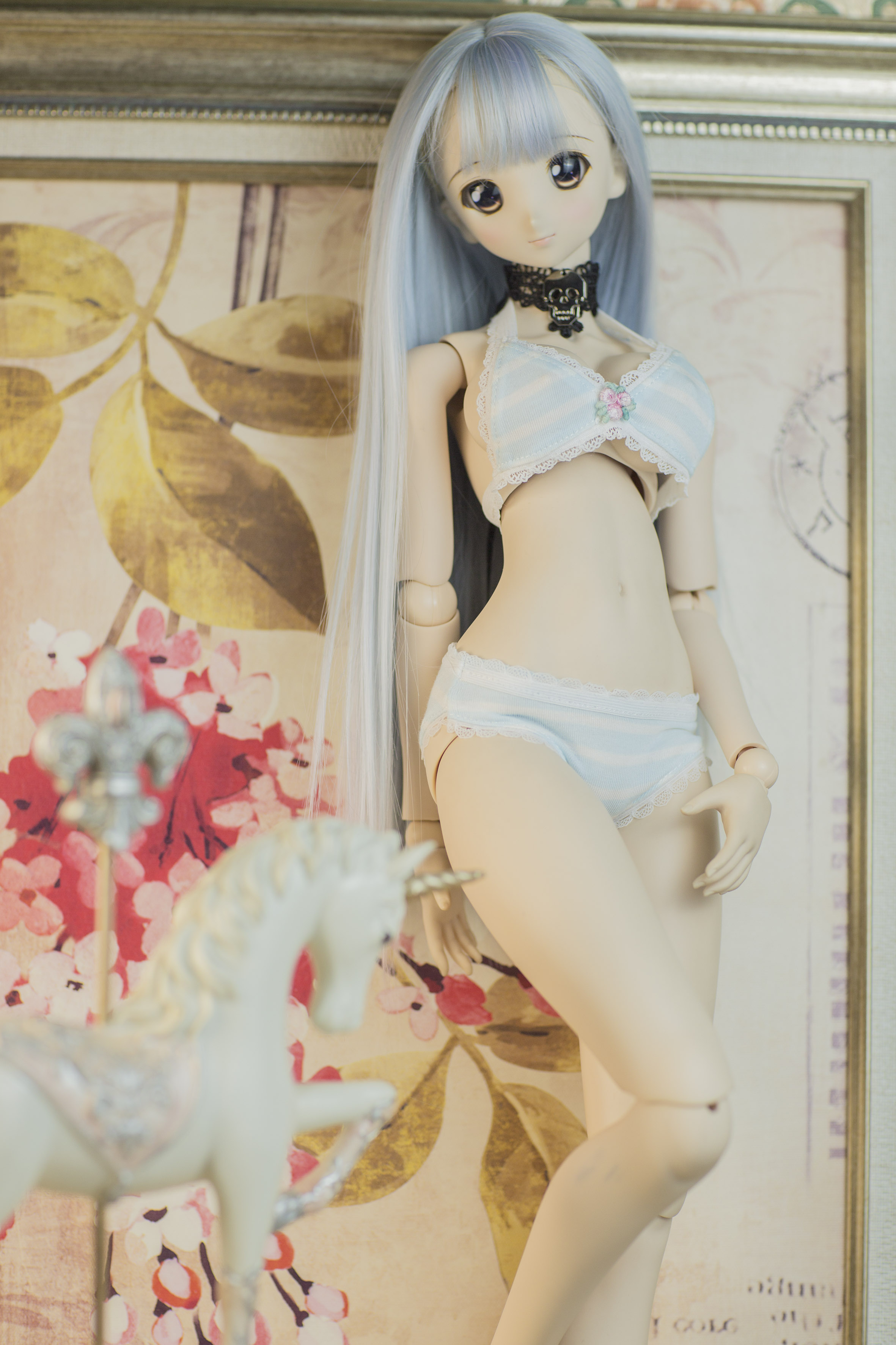 (endless) bjd sd ddl ddm mdd dddy 3 points 4 points underwear blue and white striped swimsuit