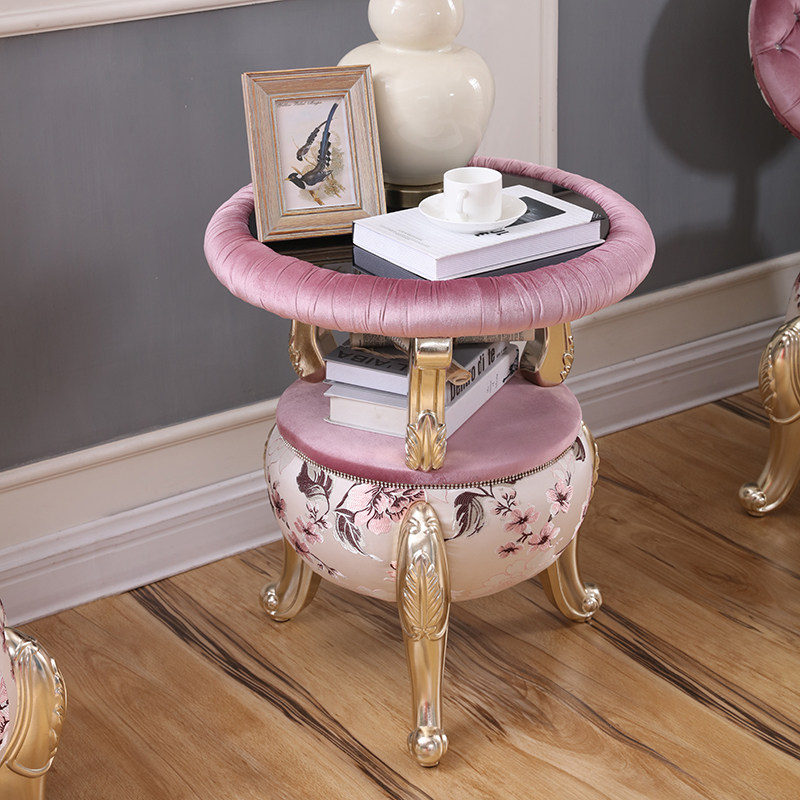 European round tempered glass tea corners of several living room fashion simple high-end solid wood tea table small table book table table