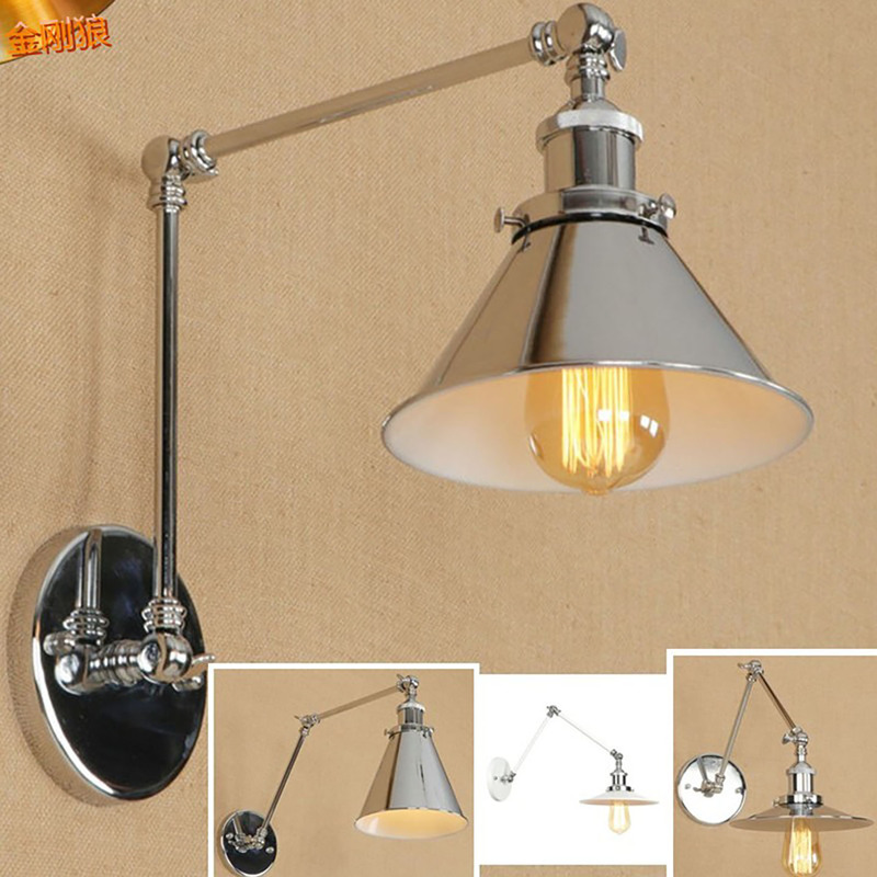 Retro Wall Lamp Swing Arm Living Room Lamp Retractable Stylish Simple Dining Room Swing Arm Lamp Scandinavian Style Master Bedroom Bedside Lamp