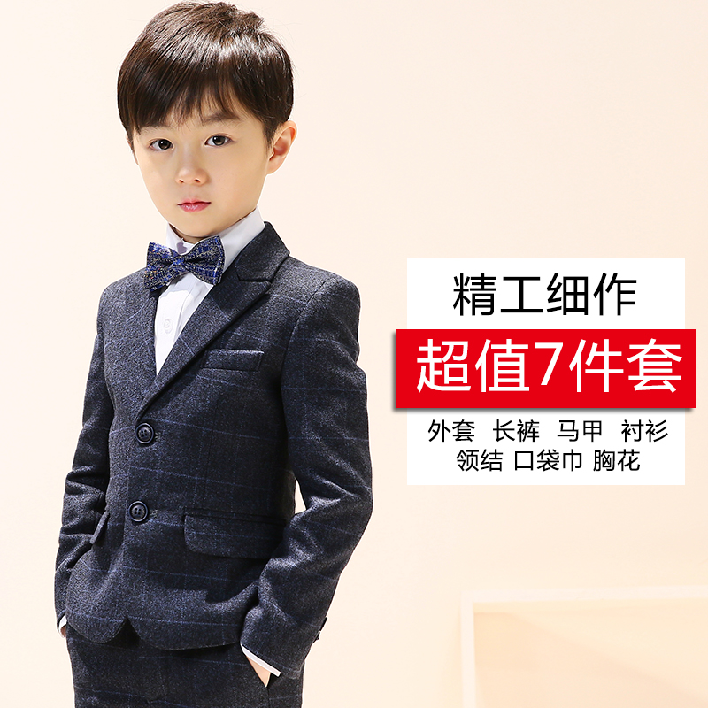 Trẻ em quần áo trẻ em Flower trai Xuân Thu Piano Performance ăn mặc Trong Big Kids ăn mặc Suit Coat Hàn Quốc Suit.