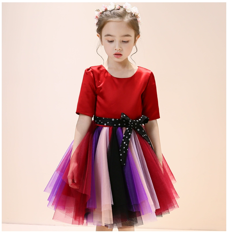 Cô gái váy dạ hội trẻ em váy công chúa nhỏ chủ nhà catwalk trình diễn fluffy cô gái váy sinh nhật trang phục piano - Váy trẻ em