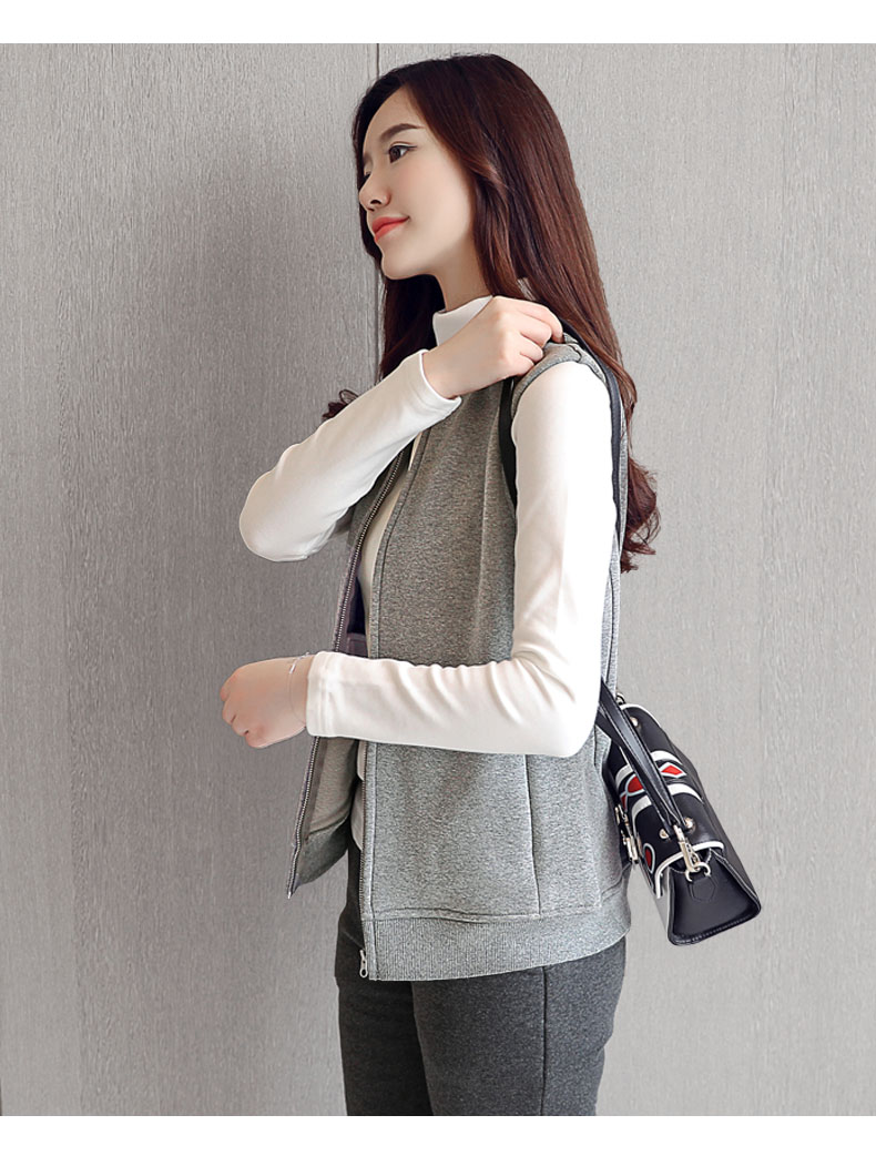 甲 2018 áo vest mới độn cổ tròn áo sơ mi giản dị áo ấm áo vest thoi trang cong so