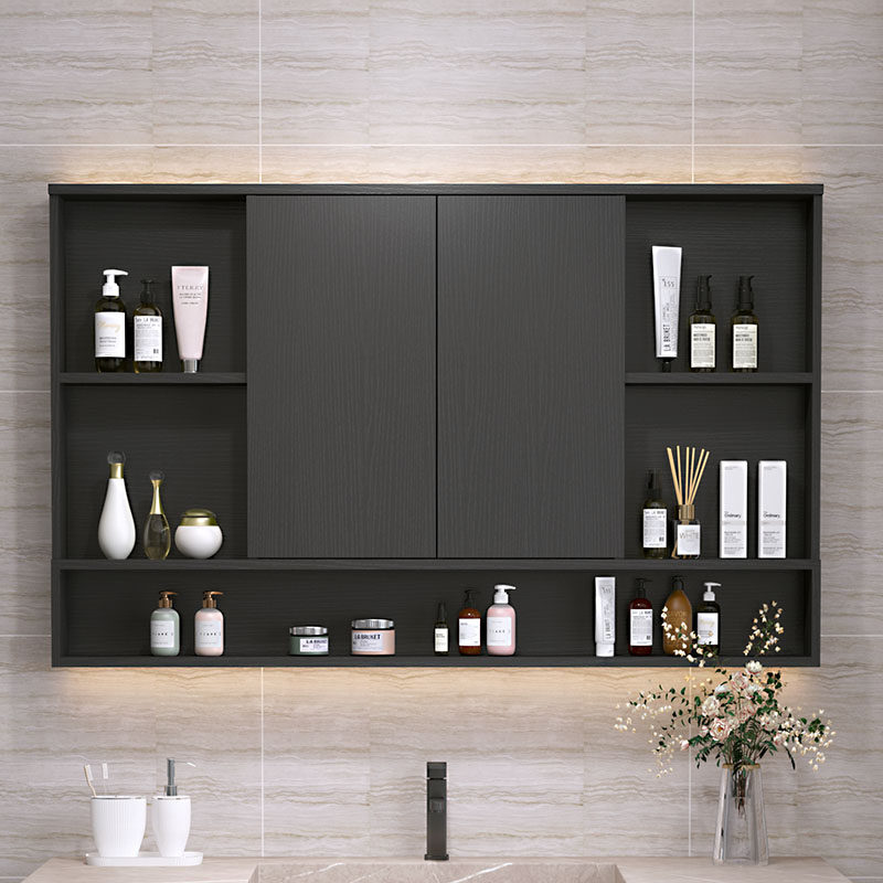 Feng Shui Mirror Cabinet Bath Room Cabinet Mirror Fold Concealed Invisible Combination Intellectualized Makeup Room Toilet Mirror Box Hanging Wall Style