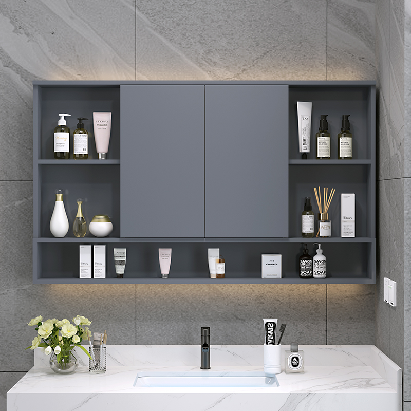 Modern simple feng shui mirror cabinet folding intelligent storage bathroom cabinet mirror cabinet separate hidden mirror hanging wall type