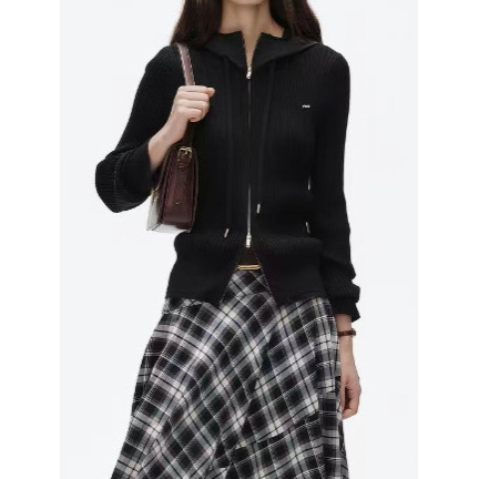 Winnie the Pooh 2026 Autumn College Style Casual Knitted Hooded Sweater Cardigan Jacket for Women Ttkc26B49B220B