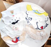 New heavy industry cartoon embroidery bib pocket 360 Degree Men and women baby decoration fake collar cotton mouth towel