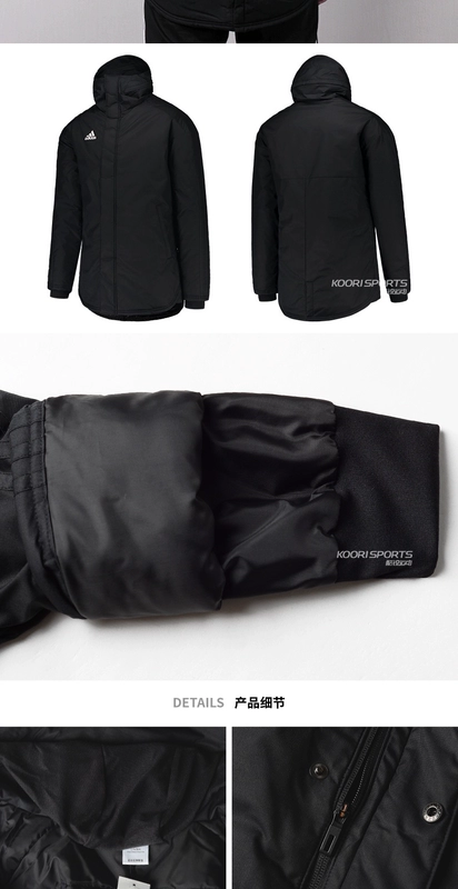 Adidas Adidas JKT18 Đào tạo bóng đá nam Cotton ấm thể thao Thể thao cao cổ BQ6594