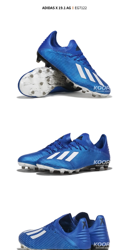 Adidas Adidas X 19.1 AG nail móng tay ngắn cỏ nhân tạo giày đế thấp bóng đá nam EG7122 - Giày bóng đá