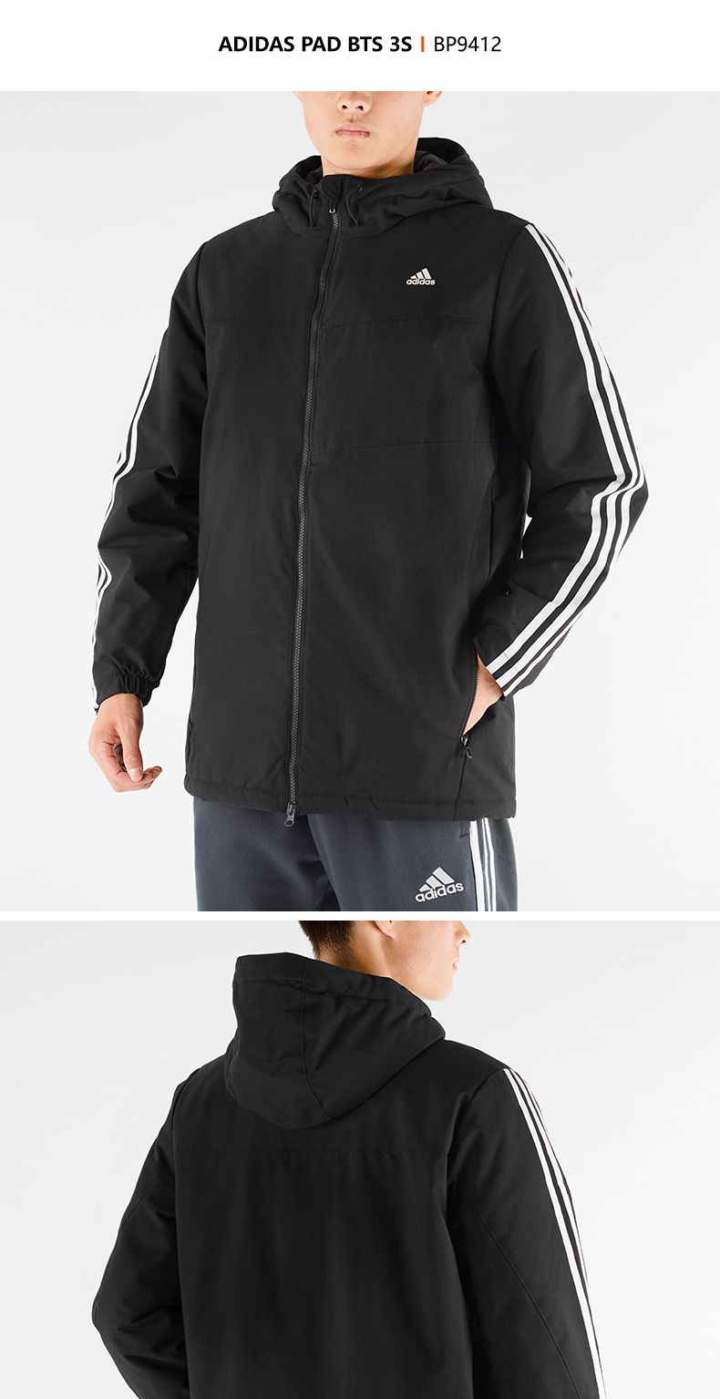 Adidas 2018 chính hãng mùa đông mới cho nam thể thao giản dị áo khoác dài trùm đầu bằng vải bông BQ8612 áo phao béo nữ