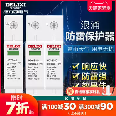 Delixi lightning arrester lightning arrester 1P 2P 275V 40KA household HDYE surge protector