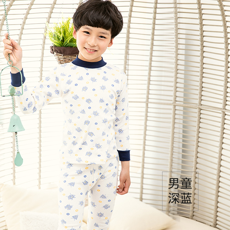 Bông childrens đầy màu sắc bộ đồ lót nam cao cổ cô gái đồ lót ấm rơi xuống đáy của đồ ngủ nhà mùa đông.