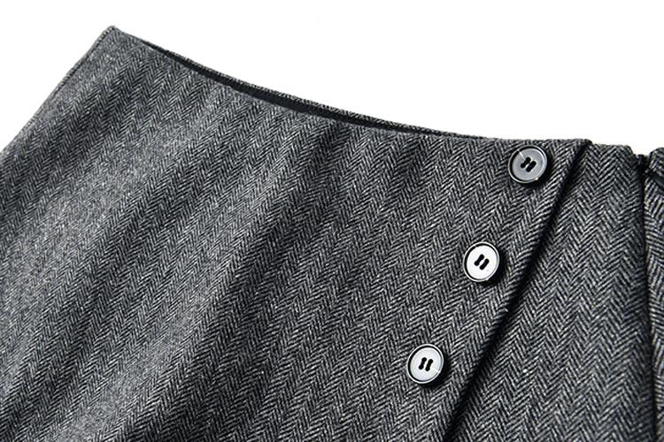 Quần short nữ tính khí xếp tầng cắt retro mẫu xương cá sang trọng len cao eo rộng chân quần quần chùm quần sooc bò nữ