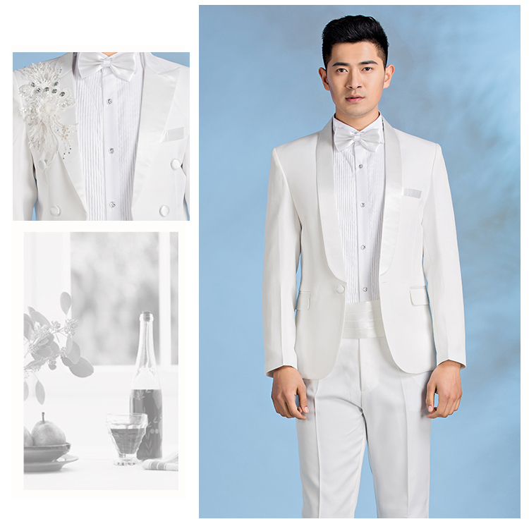 Yêu 99 nam cổ xanh đen Phiên bản Hàn Quốc của bộ đồ chủ nhà trang phục ca sĩ hợp xướng trang phục NZ059 - Suit phù hợp áo vest nam